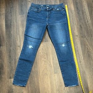 a.n.a Blue Skinny Jeans with Faded Finish